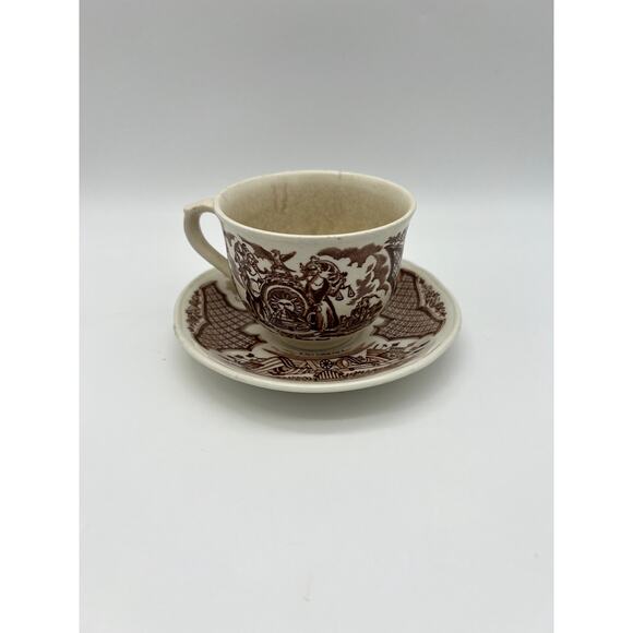 Vintage Staffordshire England Fair Winds China Coffee / Tea Cup & Saucer Set - Picture 1 of 13